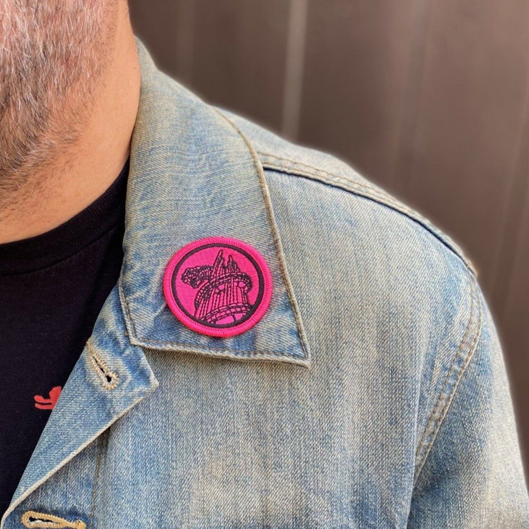 snake mountain pink patch, masters of the universe officially licensed patch, snake mountain mattel 