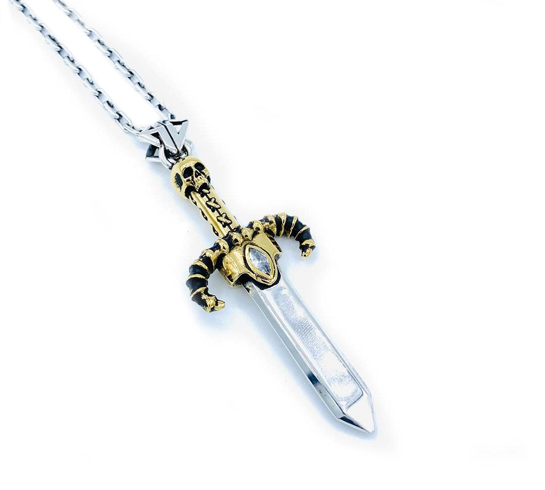 dagger of souls, skull necklace, sword neckace