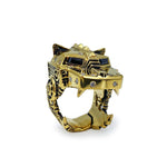 lazarus ring, lion ring, 24k gold ring