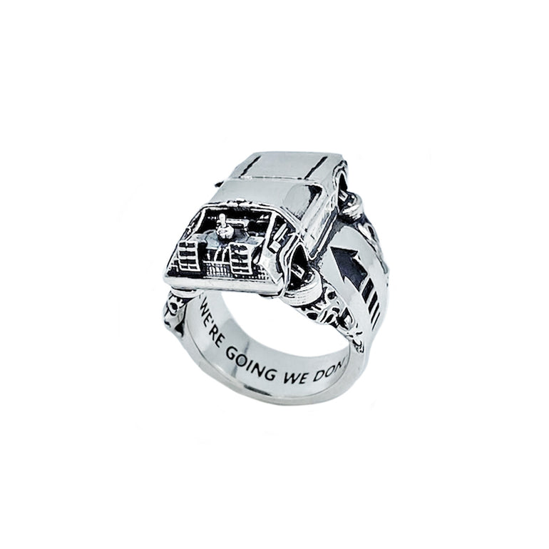 unisex back to the future ring, BTTF Sterling Silver ring
