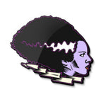front of the bride of frankenstein enamel pin from the universal monsters jewelry collection
