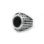 right angle of the Caged Class Ring in silver from the han cholo alien collection