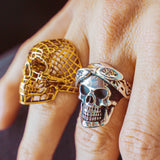 cali love ring, skull ring with bandanna 