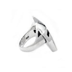 inside detail of the raider ring in silver from the han cholo jewelry collection