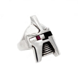 right side of the raider ring in silver from the han cholo jewelry collection