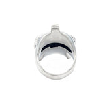 back of the raider ring in silver from the han cholo jewelry collection