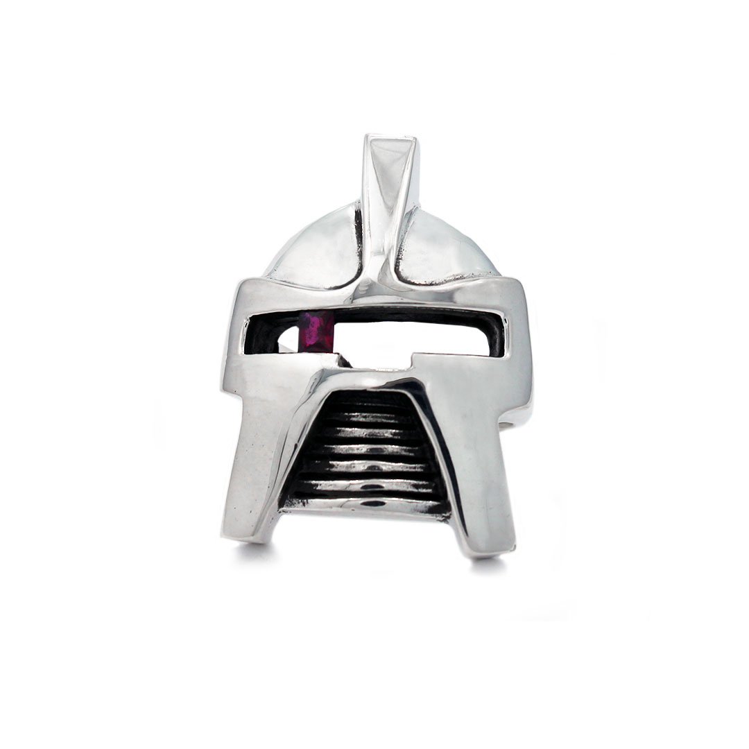 front of the raider ring in silver from the han cholo jewelry collection