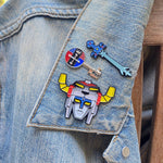 Voltron head enamel pin