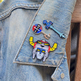 Voltron head enamel pin
