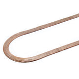 angled shot of the herring bone in rosegold laying on a white background