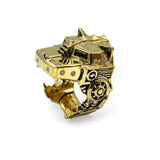 lazarus ring, lion ring, 24k gold ring