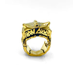 lazarus ring, lion ring, 24k gold ring