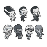 universal monsters enamel pins, glow in the dark enamel pins, frankenstein, bride of frankenstein,