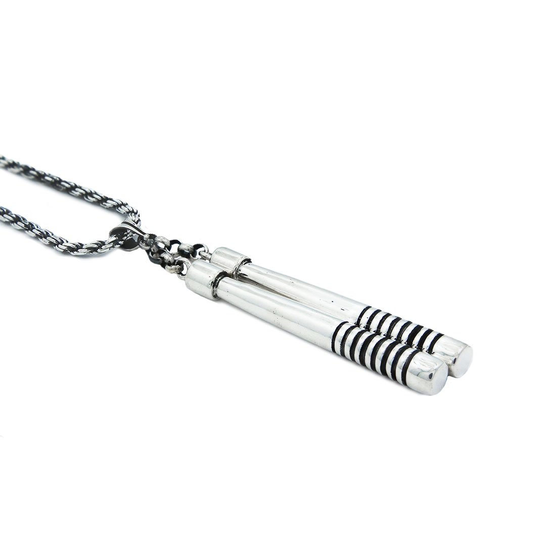 Nunchucks, nunchuck pendant, mens jewelry, gold chains for men