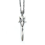 front of the power sword pendant in silver from the masters of the universe collection