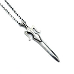 left angled of the power sword pendant in silver from the masters of the universe collection