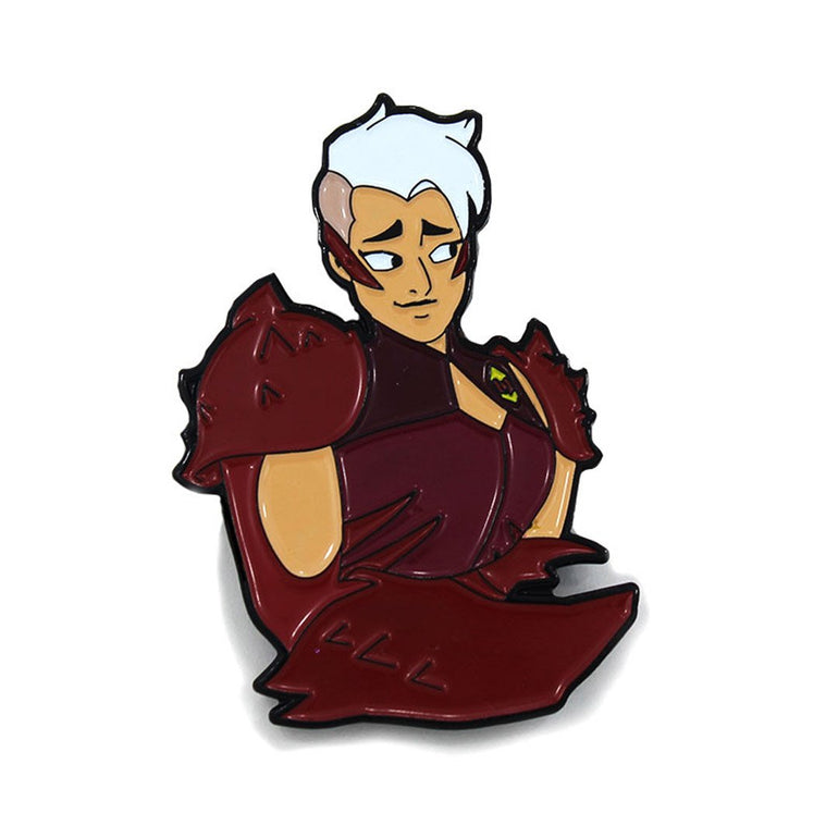 Front view of the scorpia enamel pin 