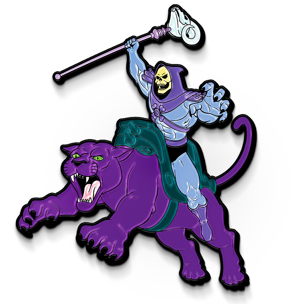 skeletor enamel pin, motu acessories, masters of the universe, skeletor merch