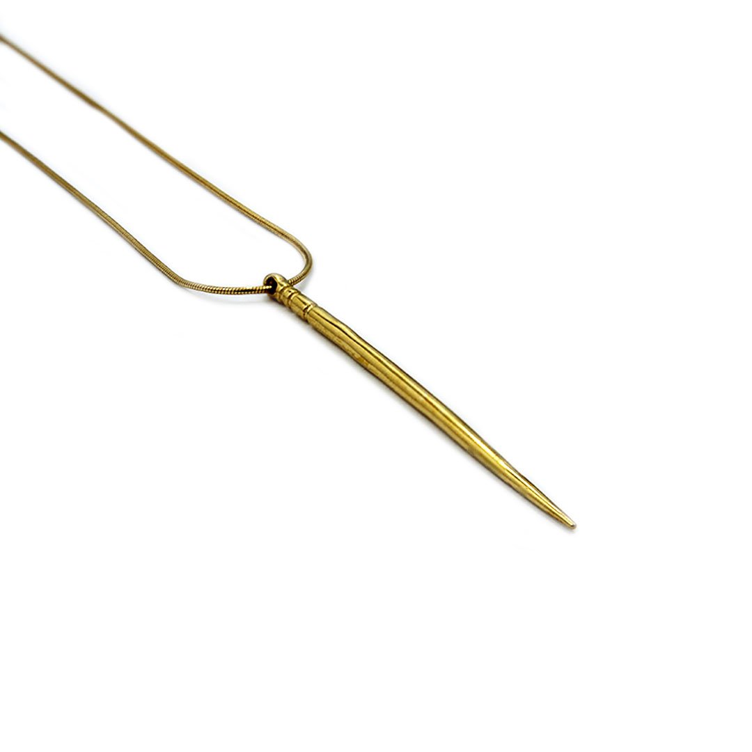 toothpick pendant, gold mens necklace, mens jewelry, mens chain, gold mens chain