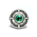 UFO Ring pm rings Precious Metals Sterling Silver .925 9 Green