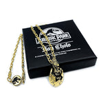 jurassic park gift, jurassic park jewelry, gold dinosaur necklace