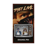 they live enamel pin, retro tv enamel pin, they live merch 