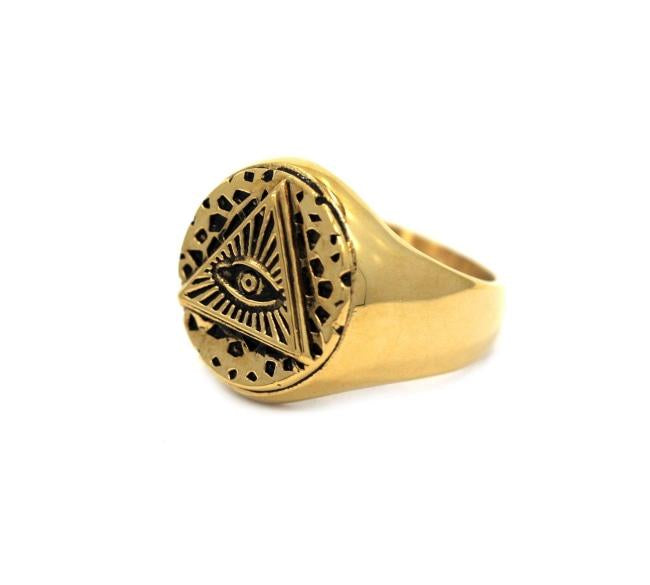 All Seeing Eye Ring, all seeing eye jewelry, illuminati ring, illuminati eye, han cholo jewelry