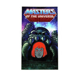 front of the Anti-He-Man enamel pin on a masters of the universe pin card
