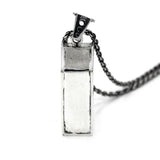 back view of the Arcade Machine Pendant in silver on a white background