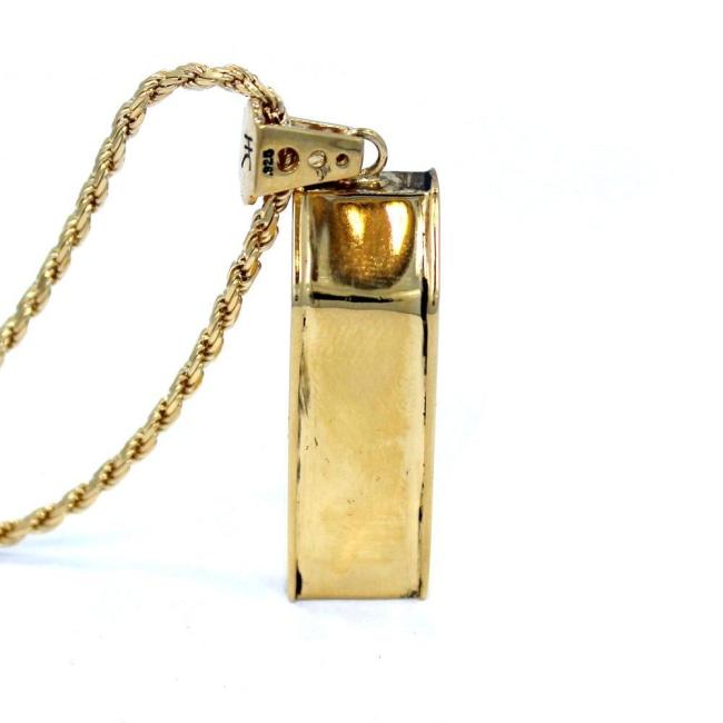 back view of the Arcade Machine Pendant in gold on a white background