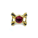 skeletor merch, skeletor gift, skeletor gold armor ring with red stone