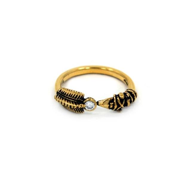 front of the Arrow Ring in gold from the han cholo precious metal collection