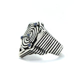 left side of the Awoken Ring in silver from the han cholo alien collection