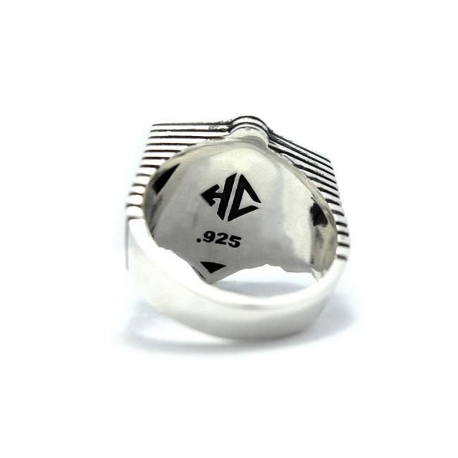 back of the Awoken Ring in silver from the han cholo alien collection