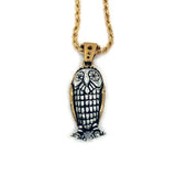 front of the Baby Bobo Owl Pendant from the han cholo fantasy collection