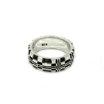 right side of the Baby Pixel Ring in silver from the han cholo precious metal collection