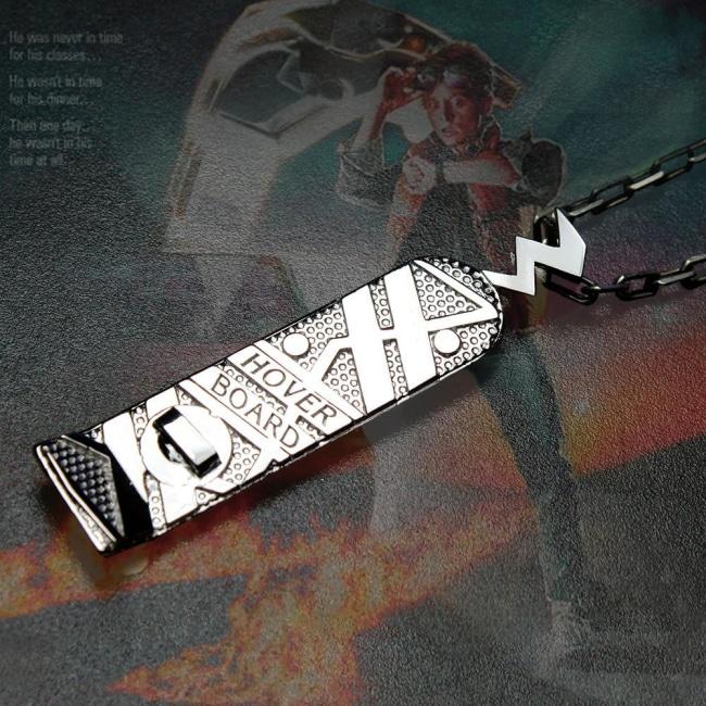 hover board necklace, back to the future merch, bttf jewelry