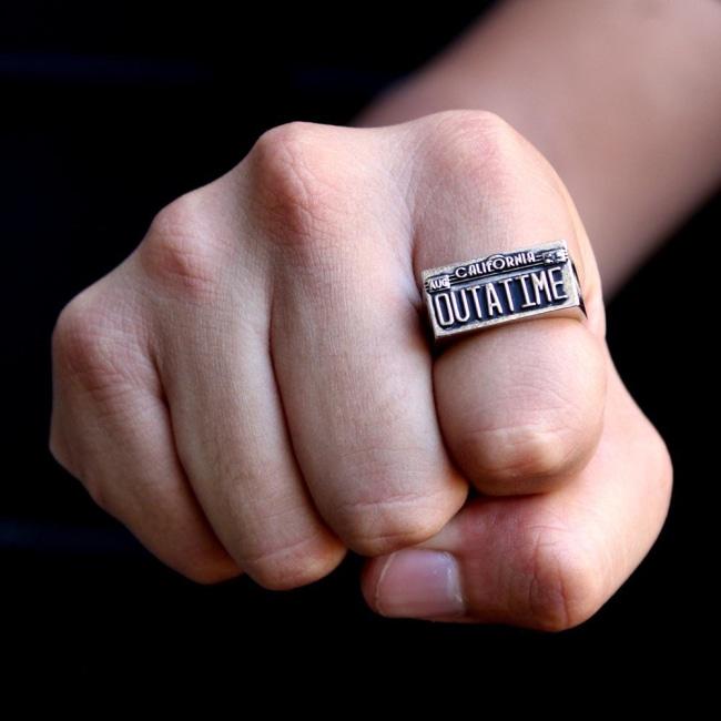 back to the future ring, outta time ring, license plate ring