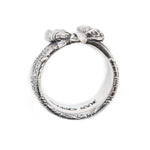 top view of the Bandana Ring in silver from the han cholo precious metal collection