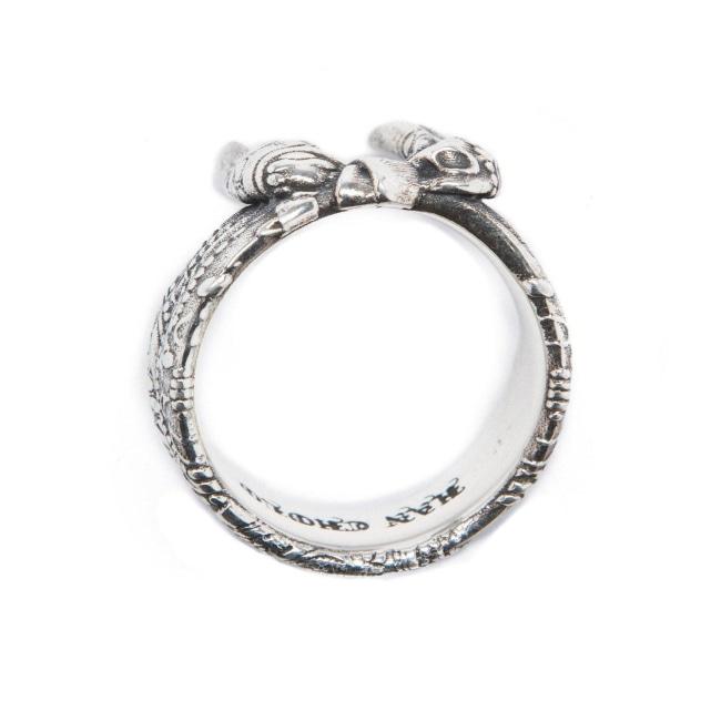 top view of the Bandana Ring in silver from the han cholo precious metal collection
