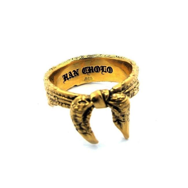 inside detail of the Bandana Ring in gold from the han cholo precious metal collection