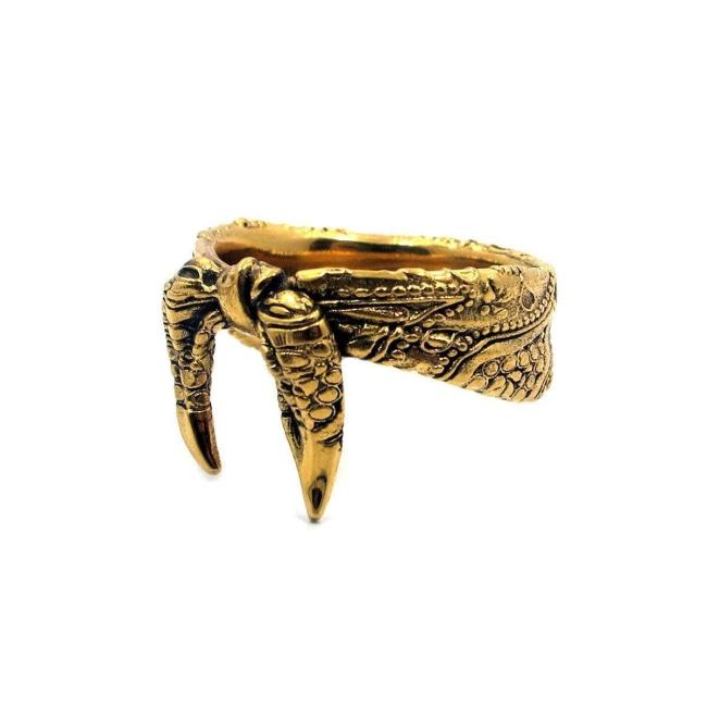 3/4 view of the Bandana Ring in gold from the han cholo precious metal collection