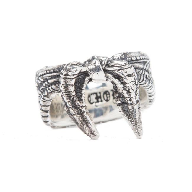 back of the Bandana Ring in silver from the han cholo precious metal collection