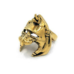 left sideof the Battle Cat helmet Ring from the masters of the universe collection