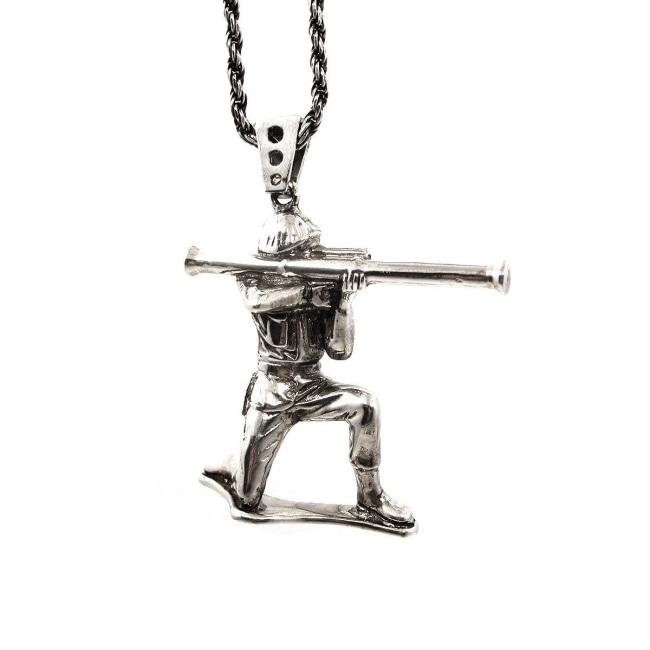 Bazooka Army Man Pendant Pm Necklaces