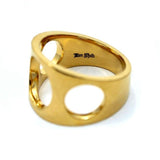 inner detail of the Big 3 Hole Ring in gold from the han cholo precious metal collection