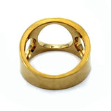back of the Big 3 Hole Ring in gold from the han cholo precious metal collection