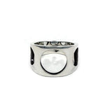 front of the Big 3 Hole Ring in silver from the han cholo precious metal collection