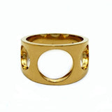front of the Big 3 Hole Ring in gold from the han cholo precious metal collection