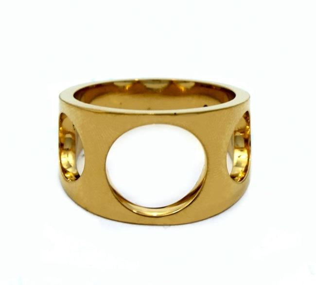 front of the Big 3 Hole Ring in gold from the han cholo precious metal collection